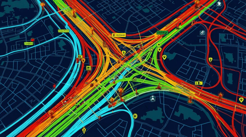Ситуация на дорогах: пробки, ремонты, перекрытия и опасные участки - иллюстрация
