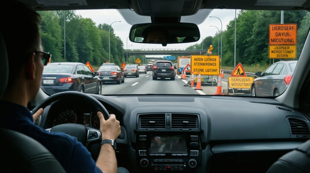 Ситуация на дорогах: пробки, ремонты, перекрытия и опасные участки - иллюстрация