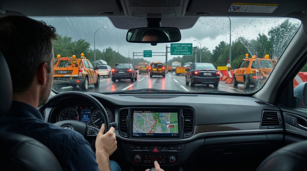 ДТП и дорожная обстановка: аварии, перекрытия, ремонты, пробки, погодные риски - иллюстрация